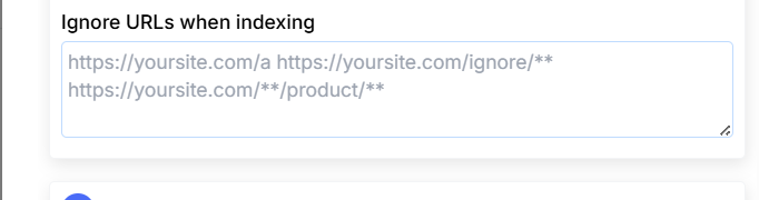Ignore URLs