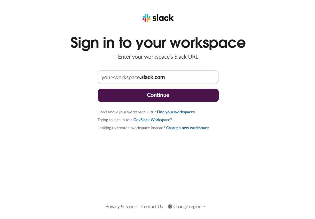 Slack Workspace Sign-in
