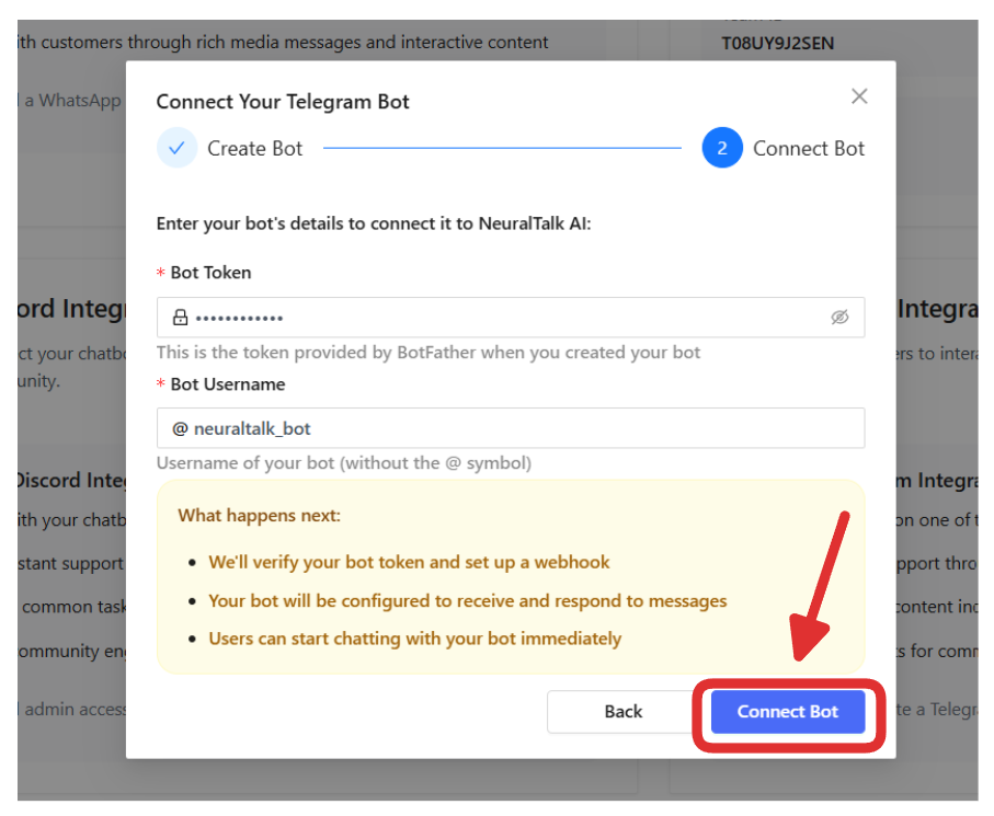 Connect Your Telegram Bot - Final Step